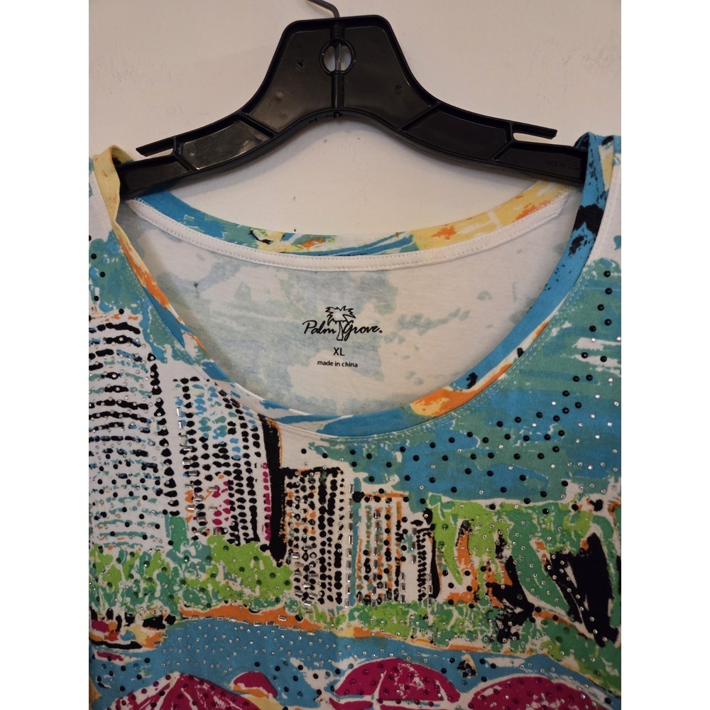 Palm Grove colorful women's shirt-size XL